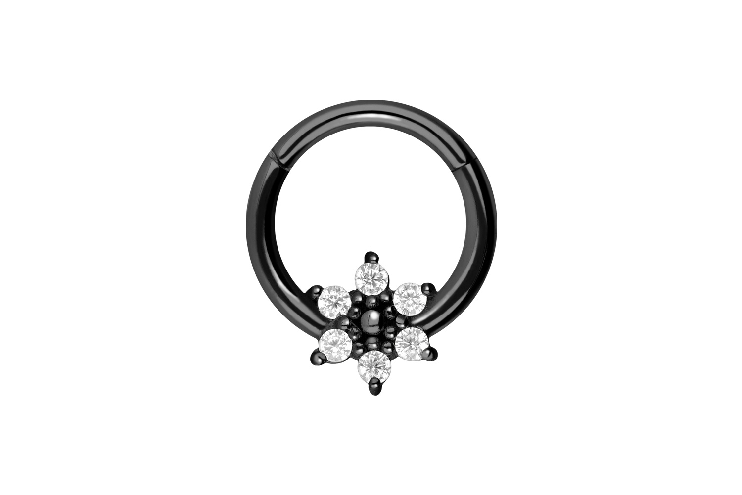 Chirurgenstahl Segmentring Clicker Piercing KRISTALLBLUME